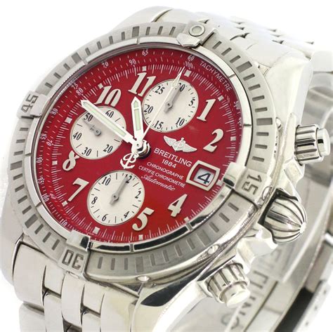 breitling red|breitling blue face watch.